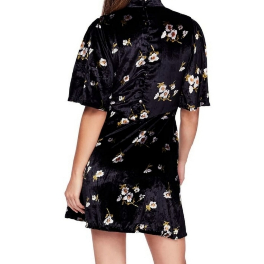 Free People Be My Baby Black Velvet Dress New with Tag - Picture 16 of 16